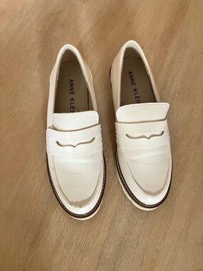 Anne Klein White Everly Penny Loafer